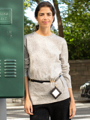 [Cafe Leandra] Unisex Crew Neck Sweater_Fossil
