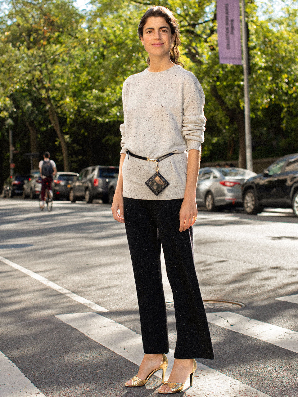 [Cafe Leandra] Unisex Crew Neck Sweater - Fossil - Pure Cashmere NYC - image 4