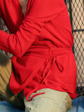 [Cafe Leandra] Wrap Cardigan_Lipstick Red