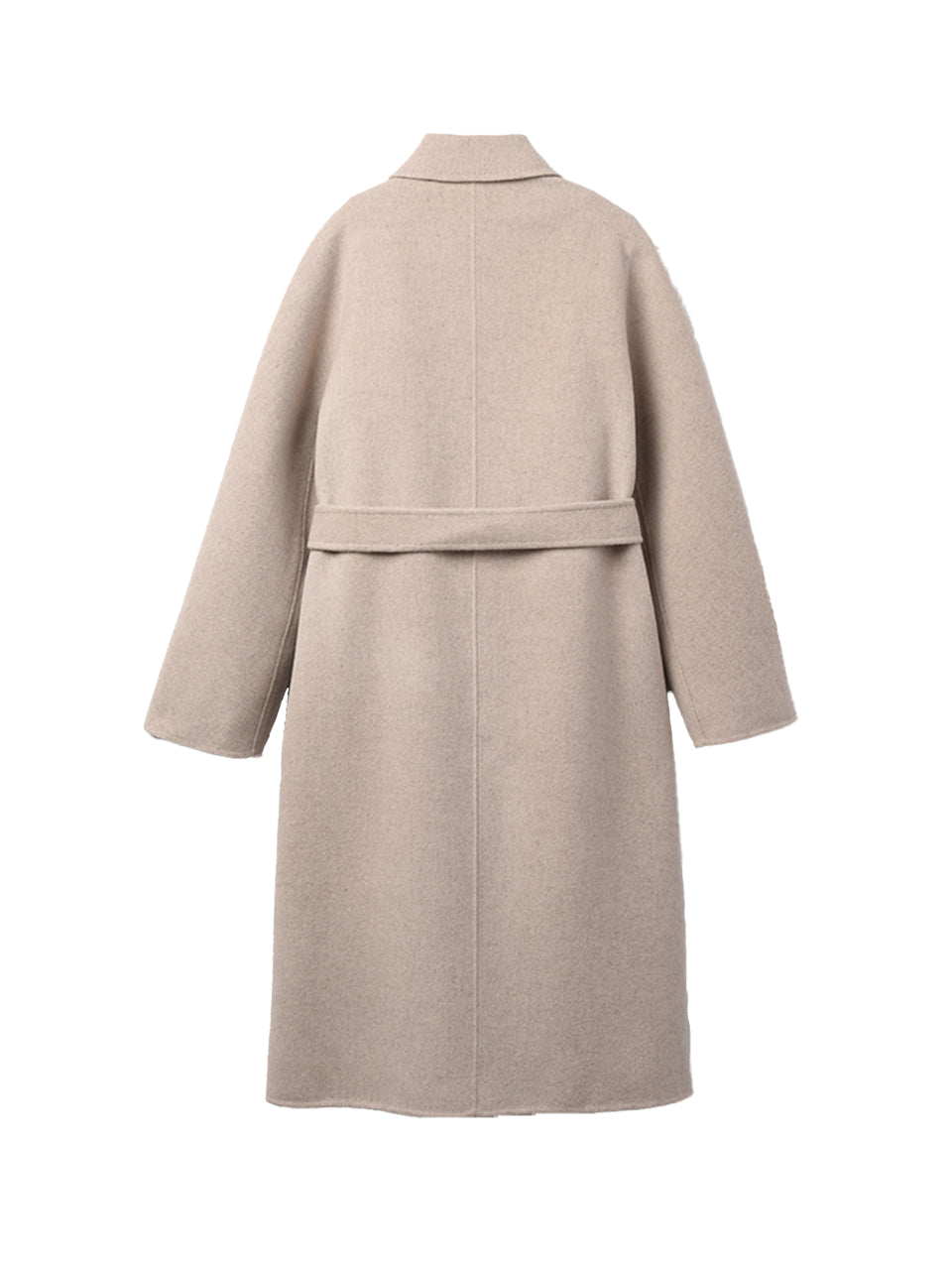 Cashmere Handmade Belted Double Coat_Oatmeal Pure Cashmere NYC