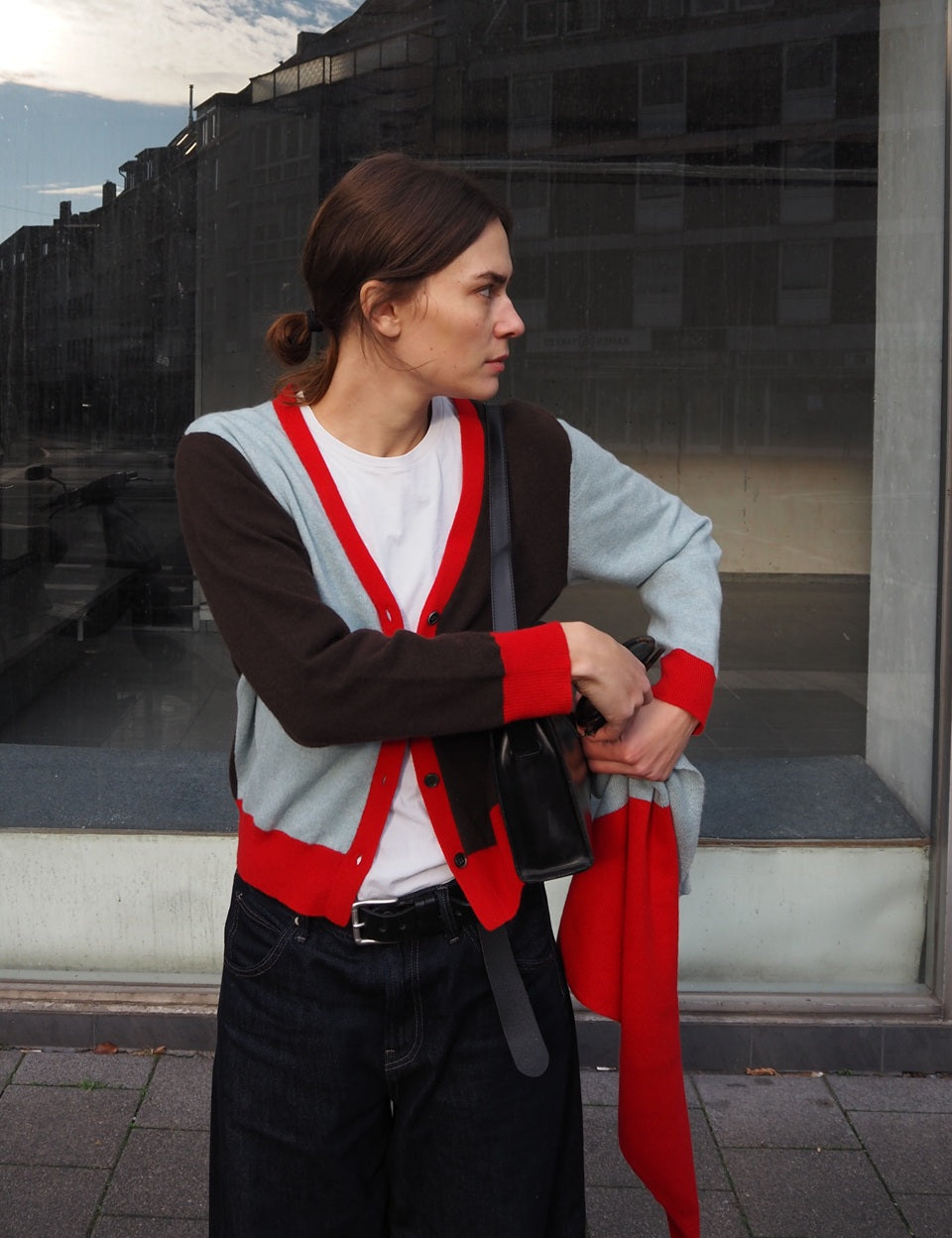 26FW Isis Color Block V-neck Cardigan - Pure Cashmere NYC