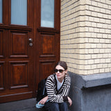 [Isis Maria] Striped V-neck Cardigan