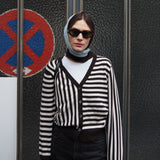 26FW Isis Striped V-neck Cardigan - Pure Cashmere NYC