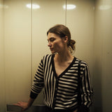 [Isis Maria] Striped V-neck Cardigan