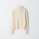 Ribbed Half Zip Pullover_Ivory