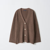 Oversized Ribbed Cardigan_Mocha