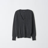 Oversized V-neck Sweater_Graphite