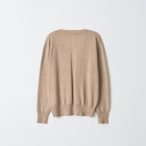 Oversized V-neck Sweater_Camel