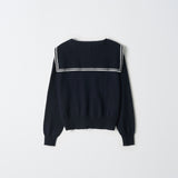 Sailor Collar Top with Color Point_Dark Navy