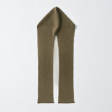 RIBBED HOODED SCARF_Khaki Green