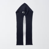 RIBBED HOODED SCARF_Navy
