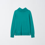 Blanca Cashmere Back Button Turtleneck Sweater