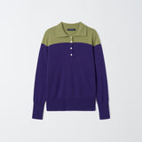 Blanca Cashmere Colorblock Polo Sweater