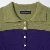 Blanca Cashmere Colorblock Polo Sweater