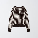 [Isis Maria] Striped V-neck Cardigan