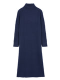 Rib Turtleneck Maxi Dress_Navy