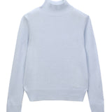 Simple High Neck Sweater_Baby Blue