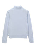 Simple High Neck Sweater_Baby Blue