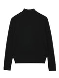 Simple High Neck Sweater_Black