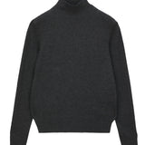 Simple High Neck Sweater_Graphite