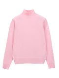 Simple High Neck Sweater_Pink Blush