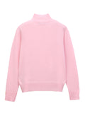 Simple High Neck Sweater_Pink Blush