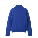 Simple High Neck Sweater_Royal Blue