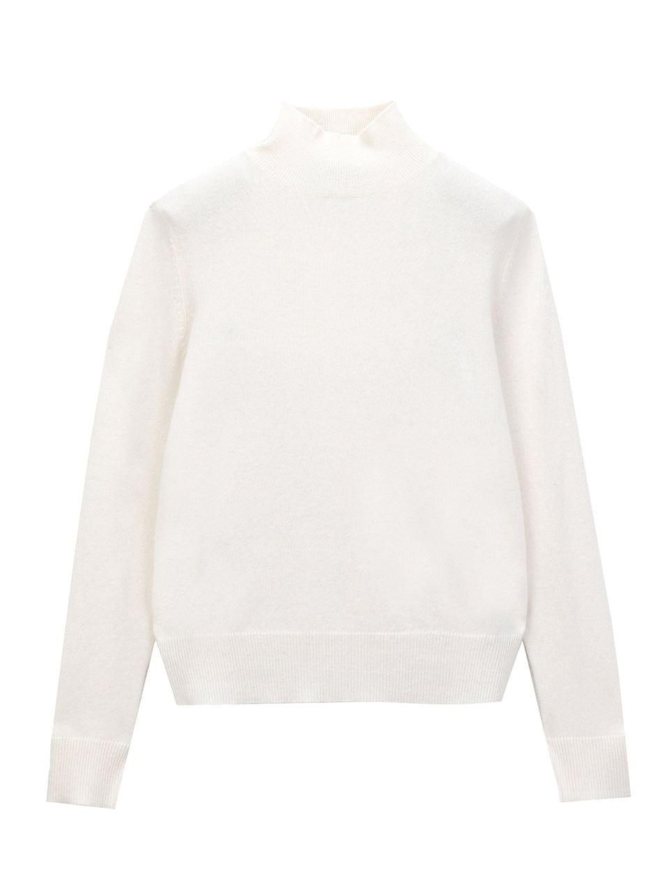 Simple High Neck Sweater_Vintage White