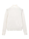 Simple High Neck Sweater_Vintage White