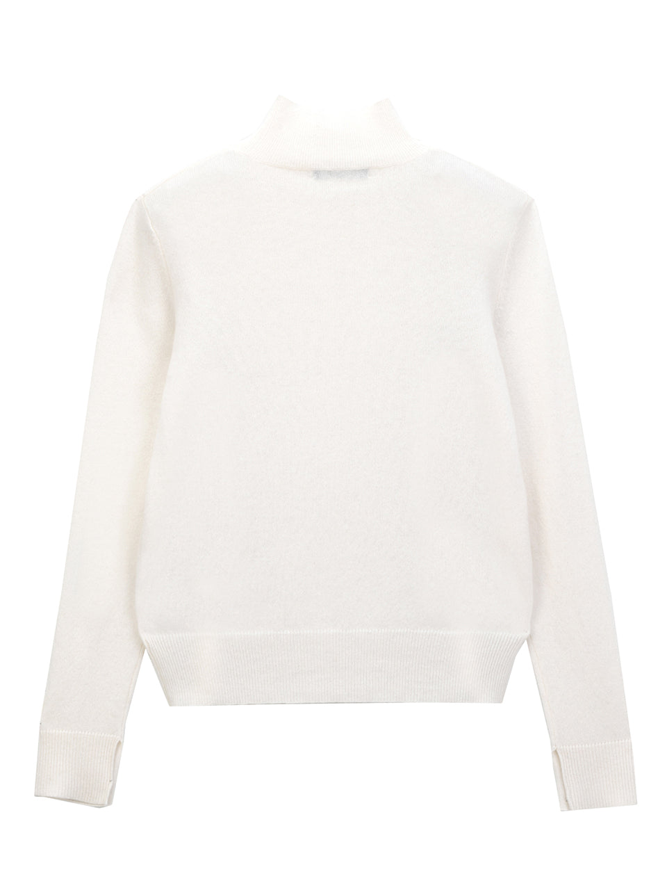 Simple High Neck Sweater_Vintage White