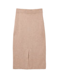 Straight Midi Skirt_Camel