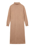 Turtleneck Maxi Dress_Camel