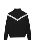 V Line High Neck Sweater_Black