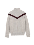 V Line High Neck Sweater_Grey