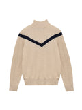 V Line High Neck Sweater_Oatmeal