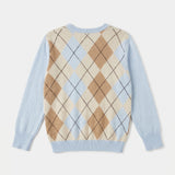 Cashmere Argyle Crewneck Sweater_Baby Blue/Beige