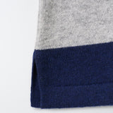 Cashmere Rugby Striped Polo Long Sleeve_Navy/Grey