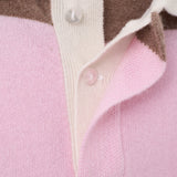 Cashmere Rugby Striped Polo Long Sleeve_Baby Pink/Mocha