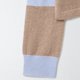 Cashmere Rugby Striped Polo Long Sleeve_Baby Blue/Beige