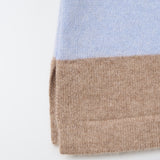 Cashmere Rugby Striped Polo Long Sleeve_Baby Blue/Beige
