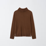 Blanca Cashmere Back Button Turtleneck Sweater