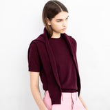 Cashmere Short Sleeve Crew Neck Sweater