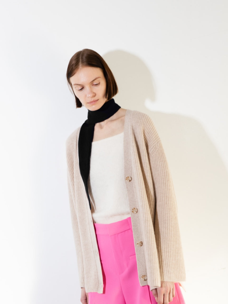 Cashmere Mini Scarf - Black - Pure Cashmere NYC