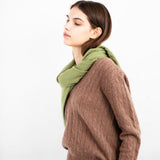 Cashmere Cable V-neck Sweater_Mocha