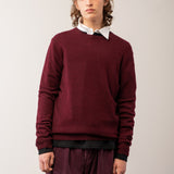 Men Crew Neck Sweater_Burgundy