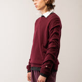 Men Crew Neck Sweater_Burgundy