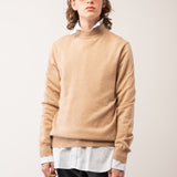 Men Mockneck Sweater_Camel