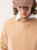 Men Mockneck Sweater_Camel