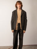 Men V Neck Cardigan_Camel