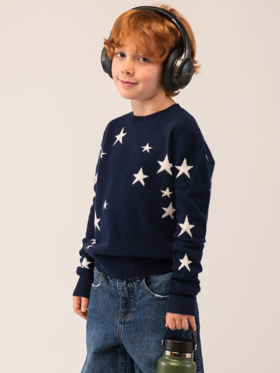 Kids Star Jacquard Sweater_Navy